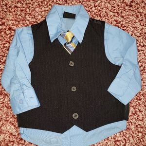 Boys 18 month button up with vest and tie